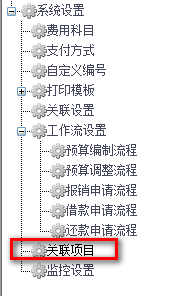 費用報銷關(guān)聯(lián)項目設(shè)置