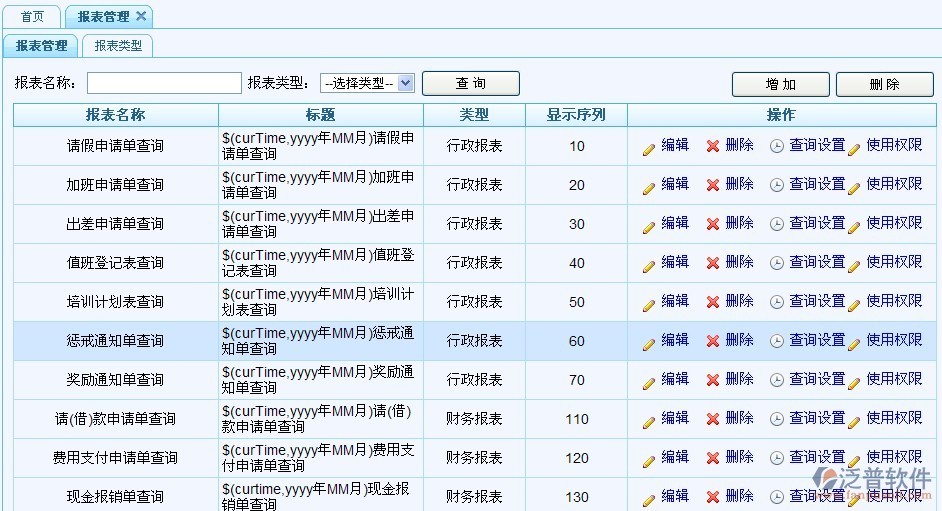 報(bào)表定義設(shè)置