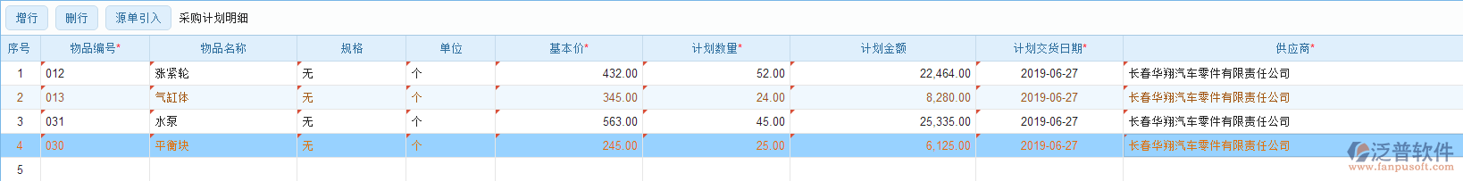 采購(gòu)計(jì)劃明細(xì)手動(dòng)錄入效果圖