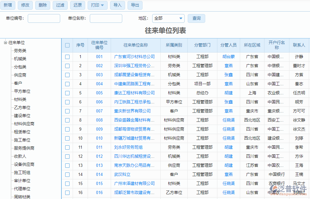 供應商列表