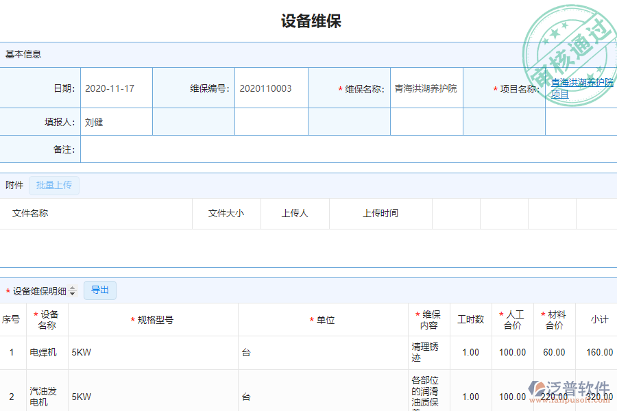 泛普安裝工程企業(yè)管理系統(tǒng)中設(shè)備維保管理的管控點(diǎn)及作用