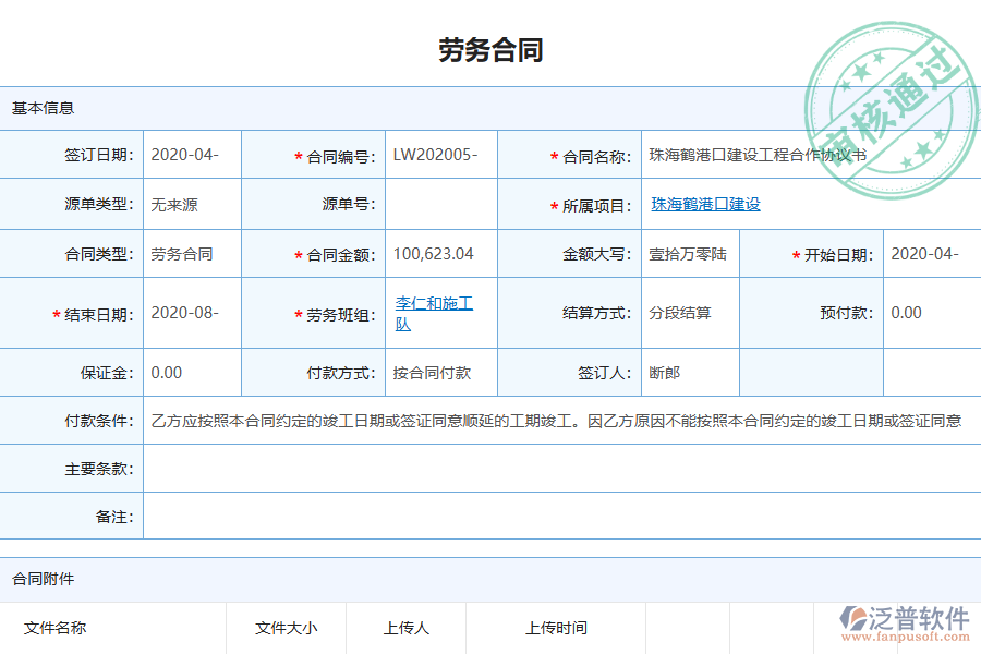 泛普電力工程企業(yè)管理系統中勞務合同管理的價值