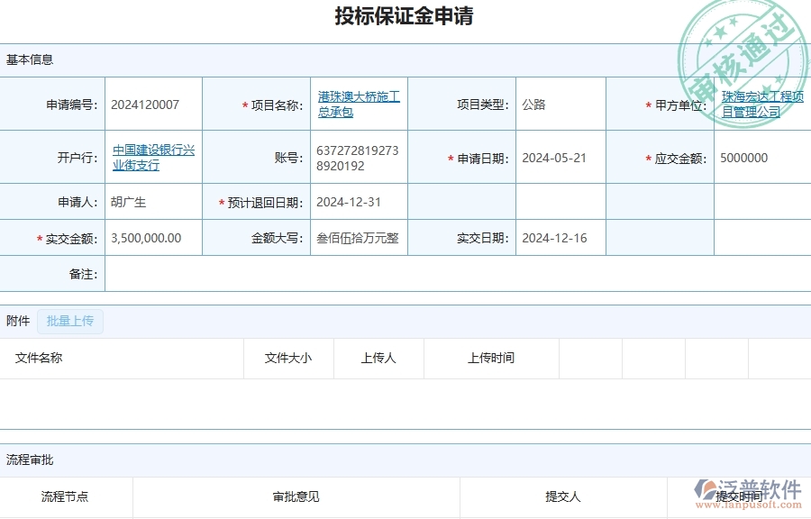 三、泛普軟件-公路工程管理系統(tǒng)中投標(biāo)保證金申請的注意事項