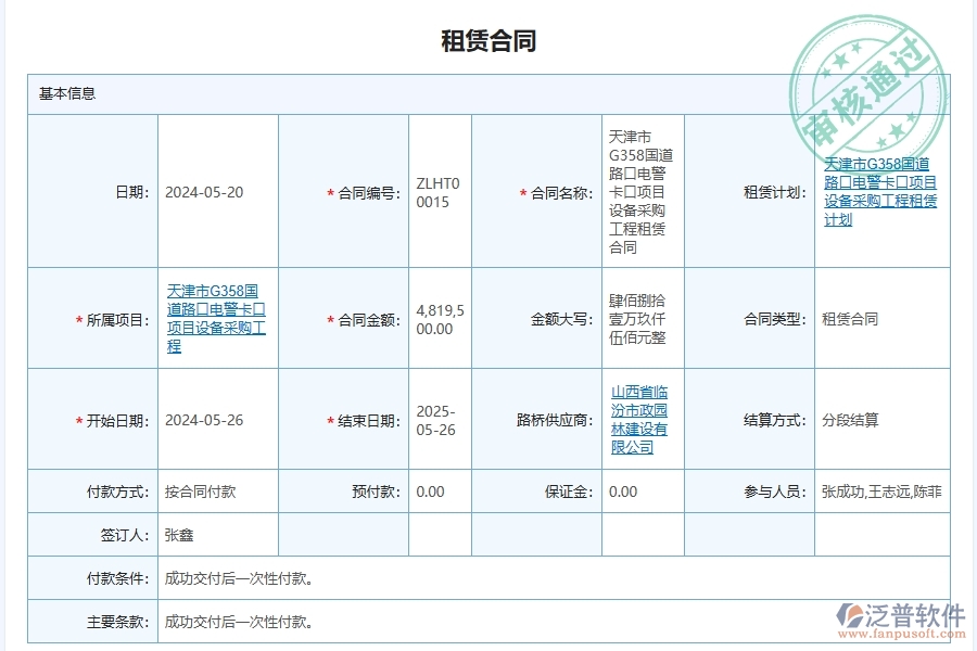 幕墻工程企業(yè)使用了系統(tǒng)之后，給租賃合同報(bào)表帶來(lái)了哪些好處