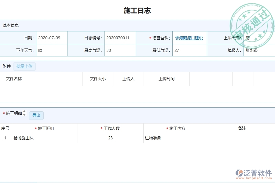 三、泛普軟件-弱電工程管理系統(tǒng)在施工日志中的注意事項