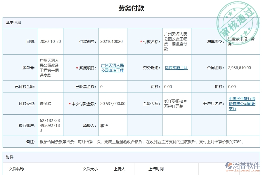 泛普軟件-市政工程企業(yè)管理系統(tǒng)中勞務(wù)付款的管控點(diǎn)及價值