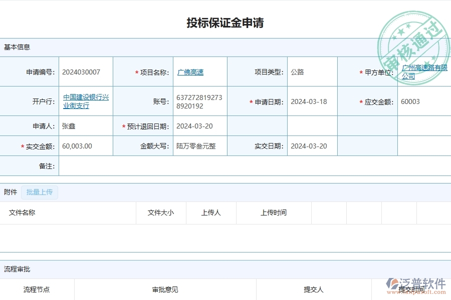四、泛普軟件-公路工程管理系統(tǒng)在投標保證金匯總表中的應(yīng)用場景