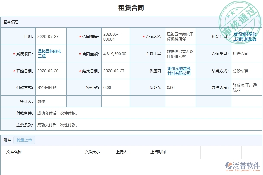 四、泛普軟件-幕墻工程管理系統(tǒng)在租賃合同中的解決方案