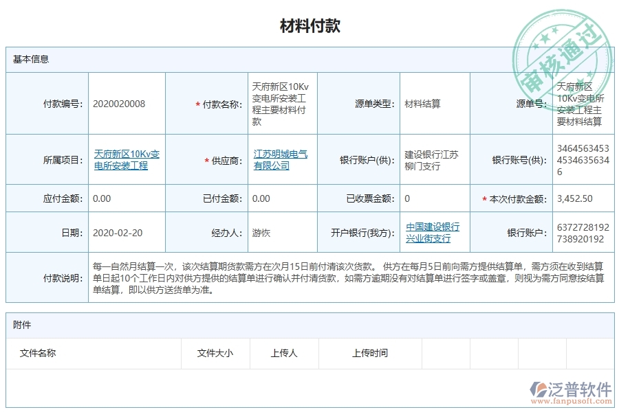泛普軟件-市政工程企業(yè)管理軟件中租賃付款申請查詢的價(jià)值