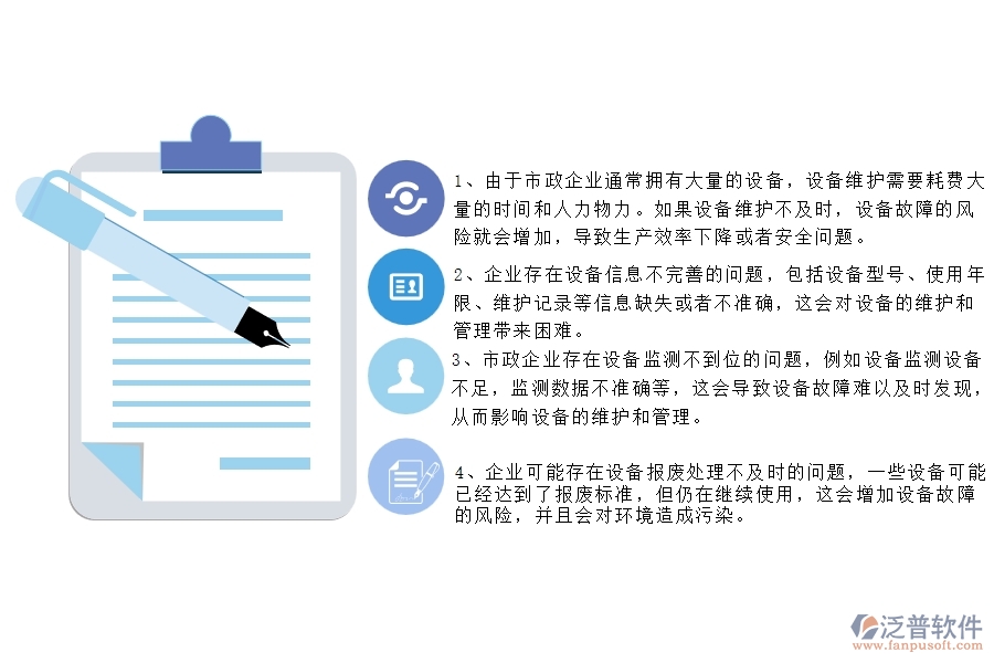 國(guó)內(nèi)80%的市政企業(yè)在設(shè)備管理中普遍存在的問(wèn)題
