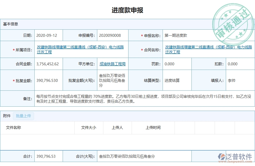 二、泛普軟件-弱電工程項目管理系統(tǒng)在進度款收入申報管理的方案