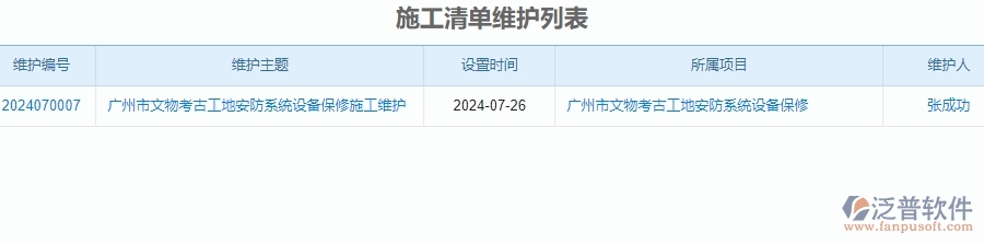 三、泛普軟件-安防工程行業(yè)系統(tǒng)中施工清單維護(hù)管理的亮點(diǎn)