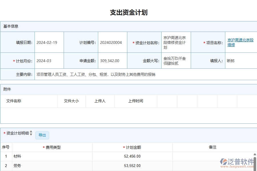 四、泛普軟件-公路工程管理系統(tǒng)在資金計(jì)劃中的應(yīng)用場景