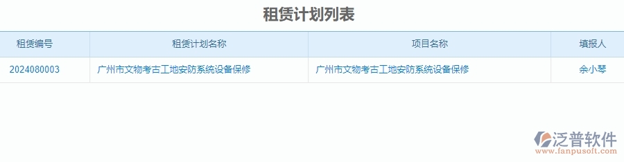 二、泛普軟件-安防工程管理系統(tǒng)中租賃計(jì)劃管理的注意事項(xiàng)