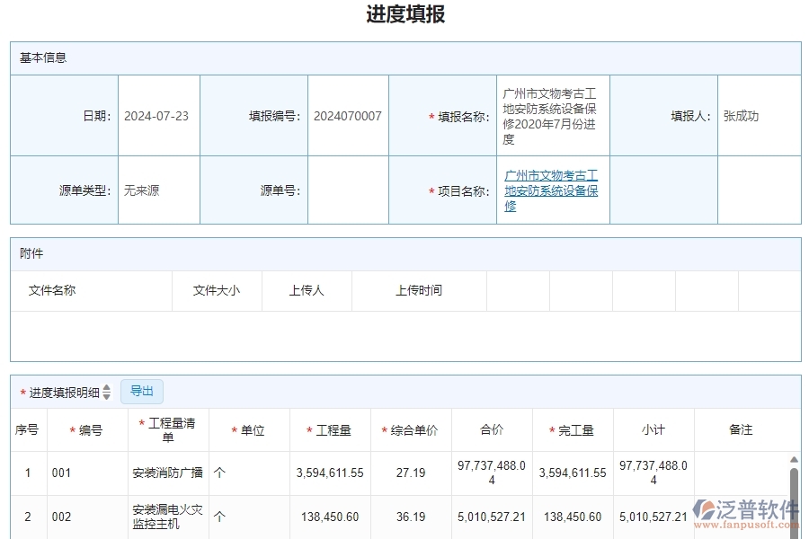 三、安防工程企業(yè)系統(tǒng)中使用泛普軟件進(jìn)度填報(bào)管理的優(yōu)點(diǎn)