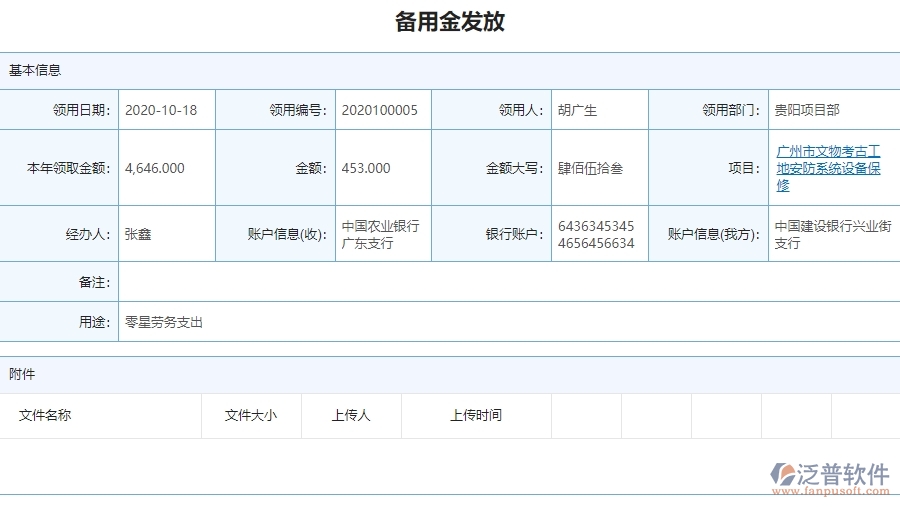 三、使用泛普軟件-安防工程管理系統(tǒng)備用金發(fā)放列表管理的優(yōu)勢(shì)
