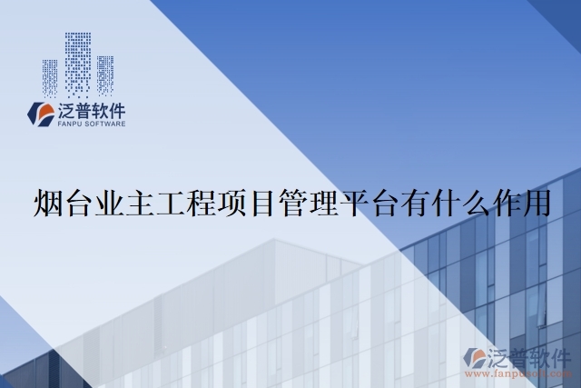 煙臺業(yè)主工程項目管理平臺有什么作用