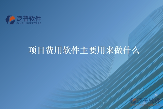 項(xiàng)目費(fèi)用軟件主要用來(lái)做什么