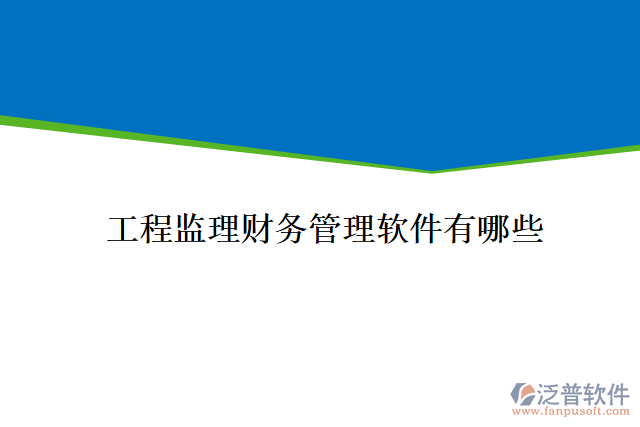 工程監(jiān)理財務管理軟件有哪些
