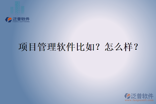 項目管理軟件比如？怎么樣？