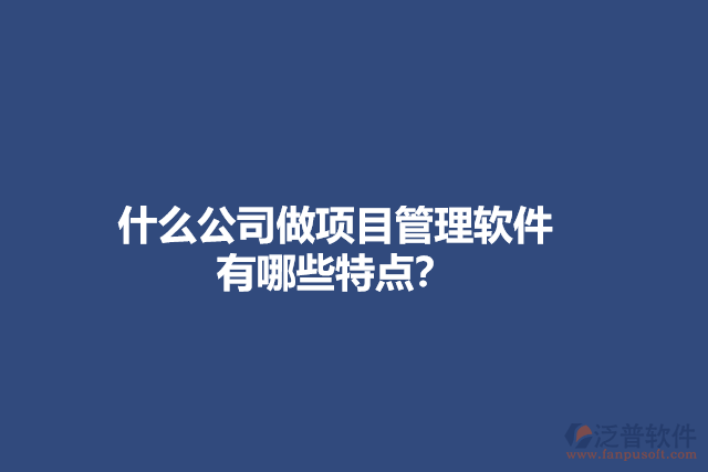 什么公司做項(xiàng)目管理軟件？有哪些特點(diǎn)？
