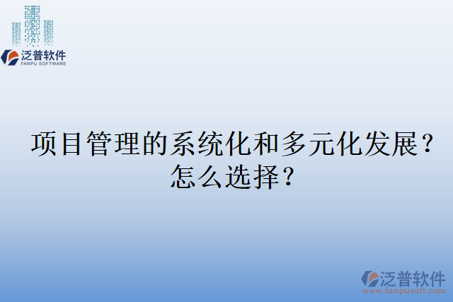 項目管理的系統(tǒng)化和多元化發(fā)展？怎么選擇？