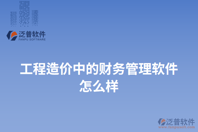 工程造價中的財務管理軟件怎么樣