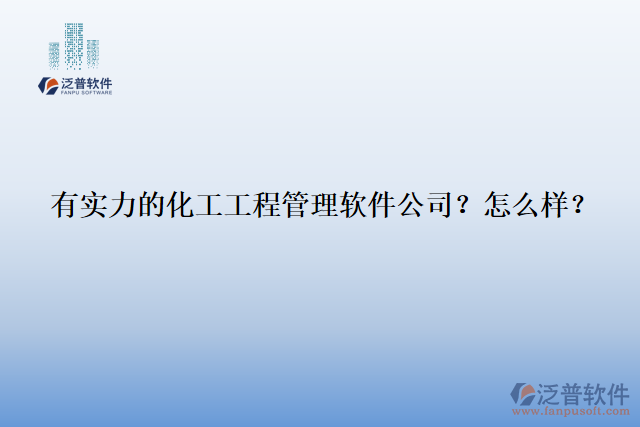 有實(shí)力的化工工程管理軟件公司？怎么樣？