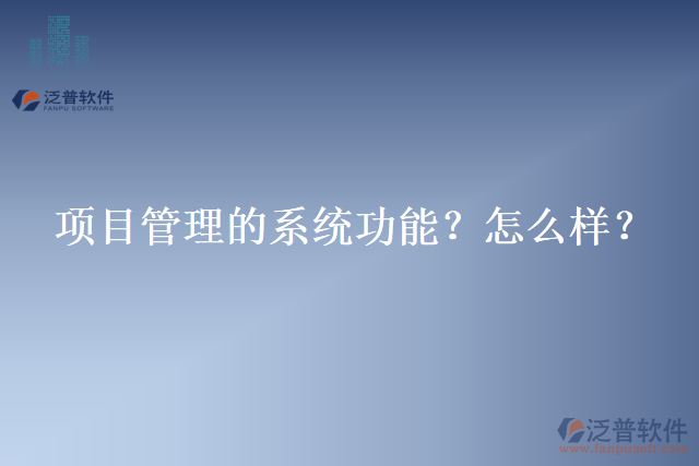 項目管理的系統(tǒng)功能？怎么樣？