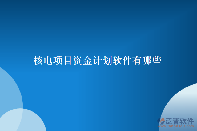 核電項目資金計劃軟件有哪些